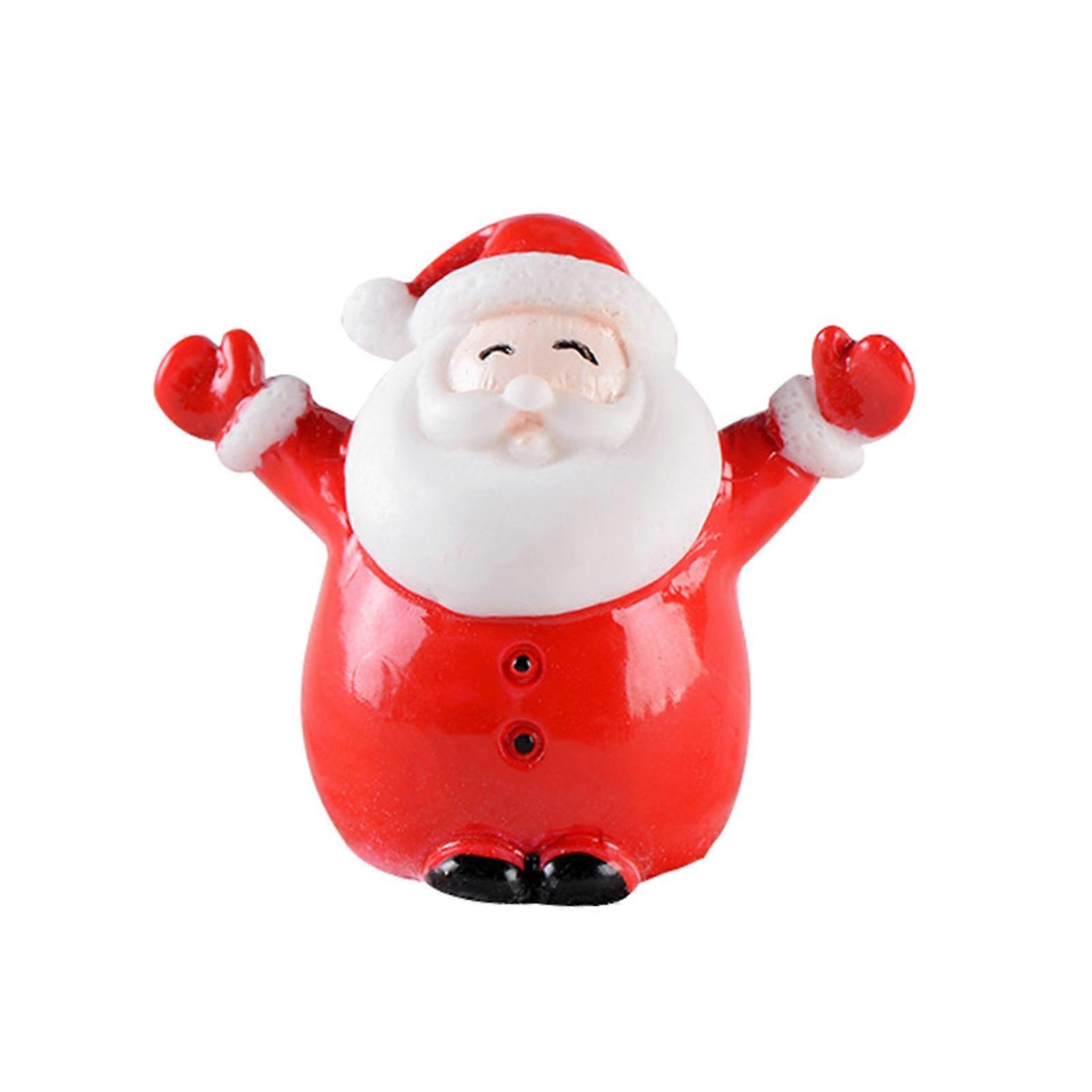 MengXi Xmas Decoration Mini Bright Color Resin Table Christmas Santa Model for Home