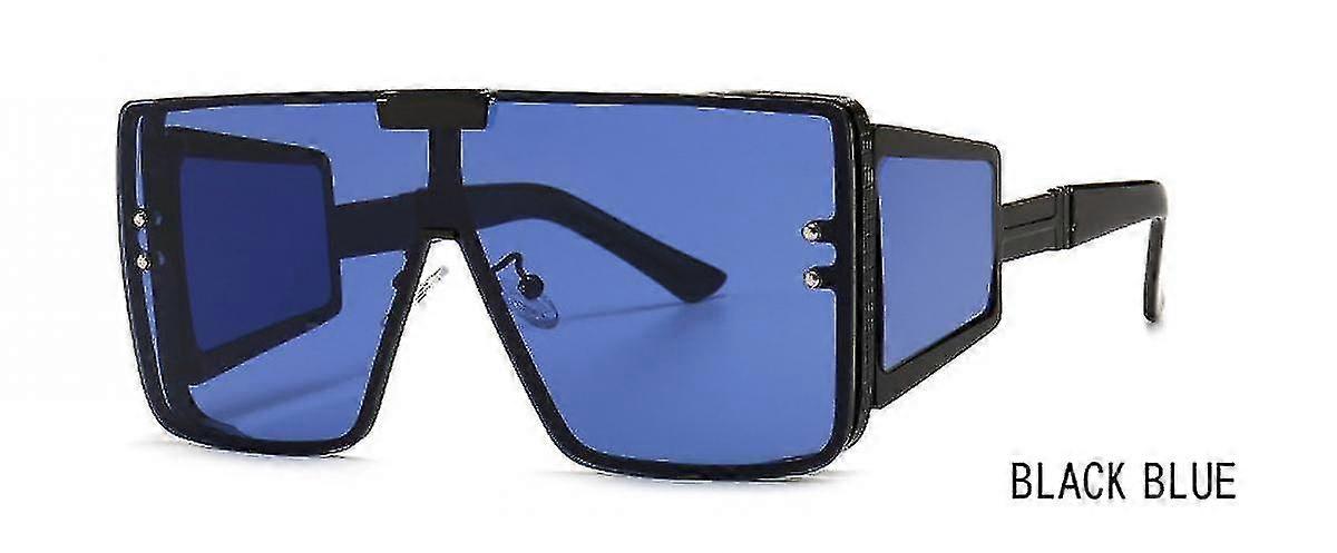 Tikuajgift One-piece Flat Top Retro Oversized Frame Sunglasses Female Ins Wide-leg Sunglasses Malexq