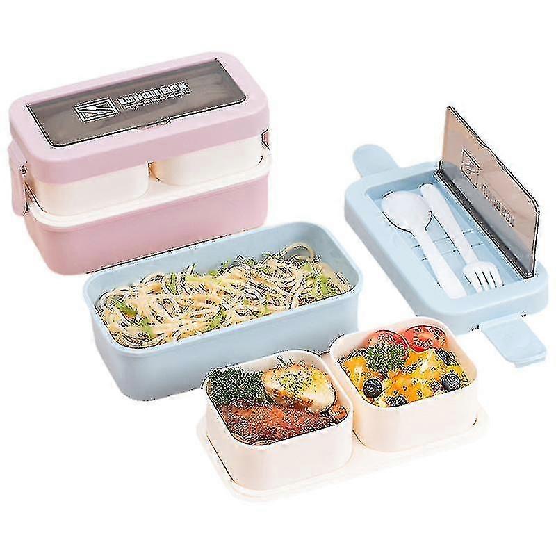 Double-layer Lunch Box Compartment Can Be Microwaved Heated Lunch Box Portable Lunch Box
