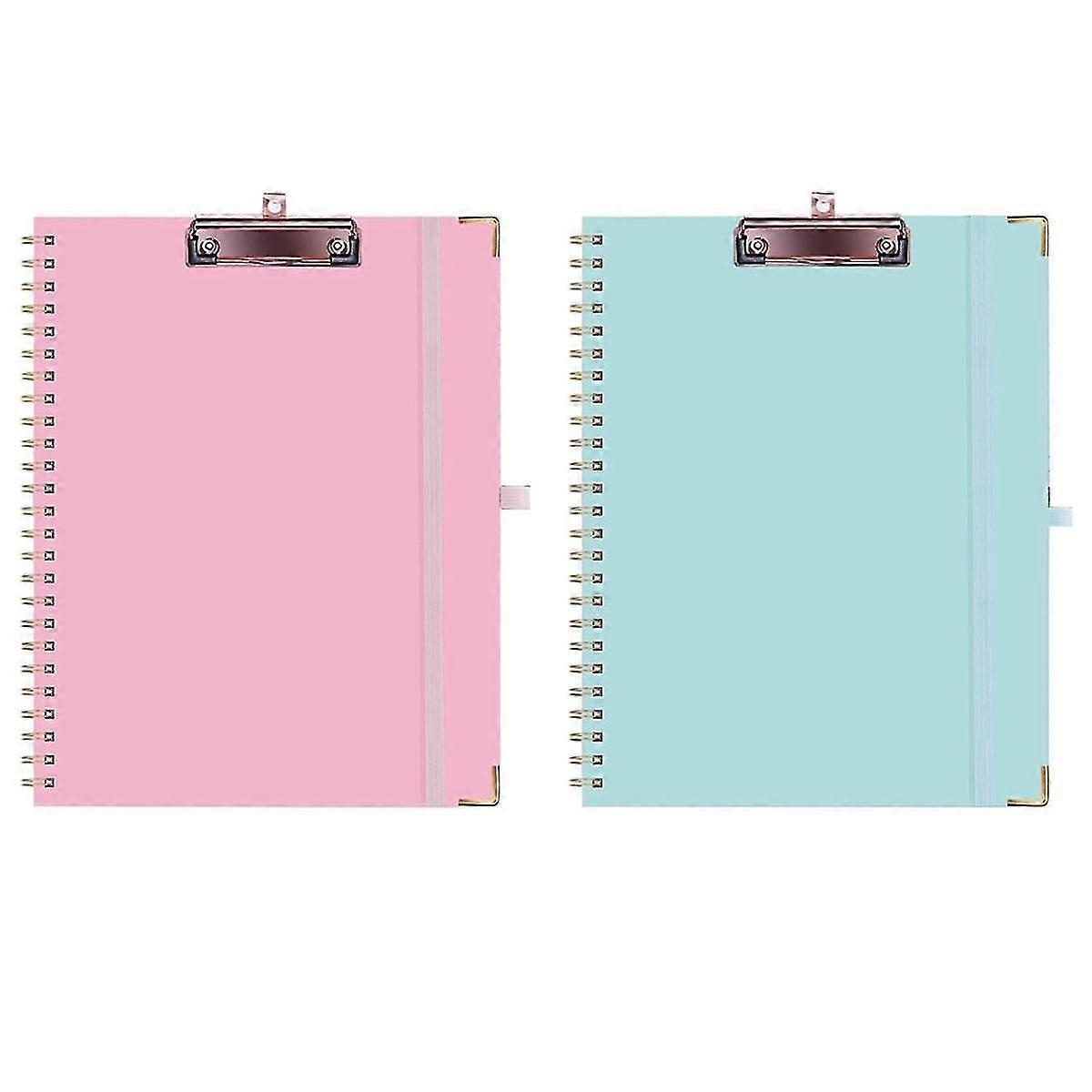 2pcs Clipboard Folder With Refillable Notepad For Letter Size (11x 8.5inch), Versatile Clipfolio Fo