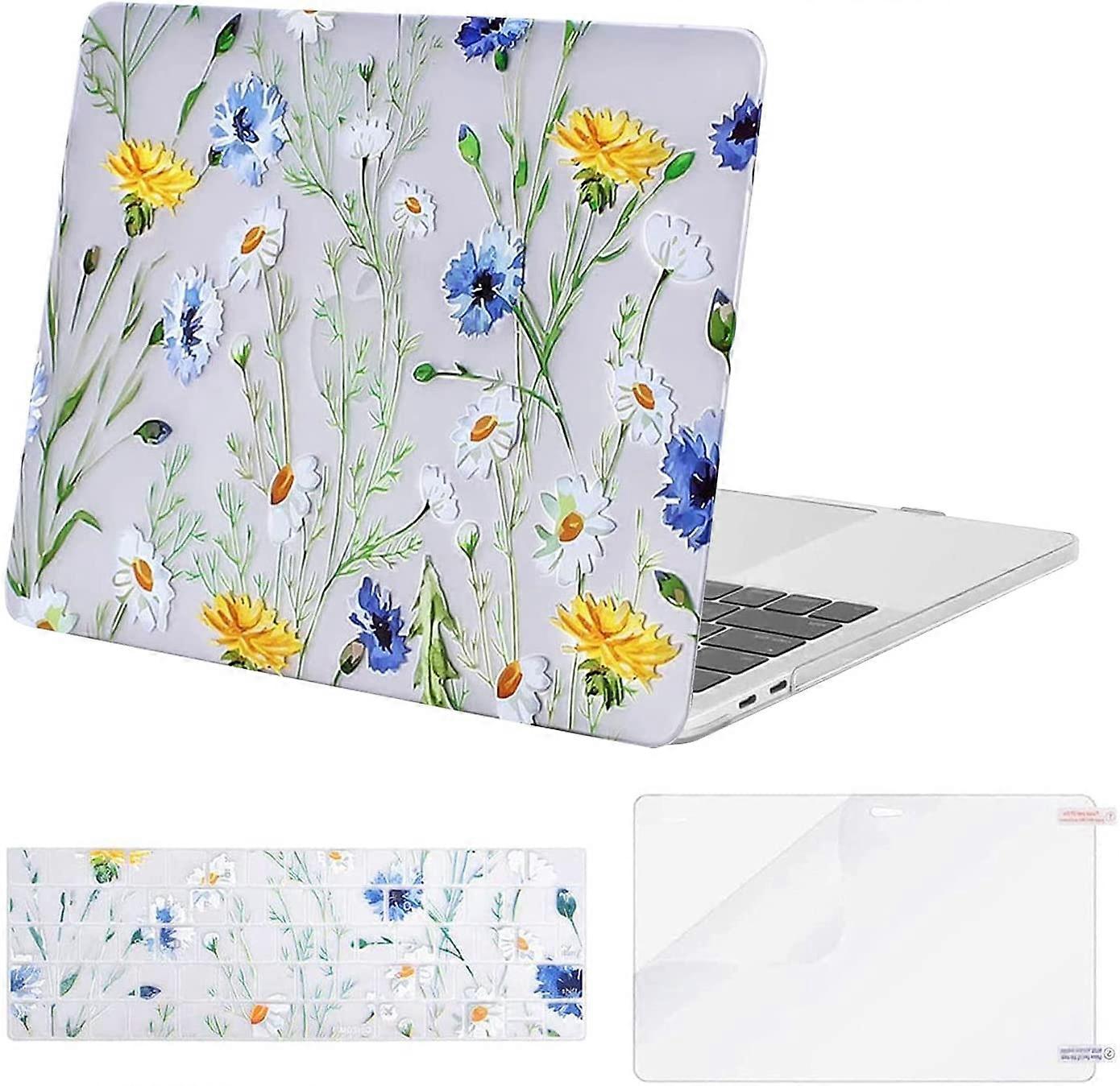 Clear Base Daisy  Compatible with MacBook Pro 13 inch Case 2016-2020 Release A2338 M1 A2289 A2251 A2159 A1989 A1706 A1708, Plastic Hard Case & Keyboar