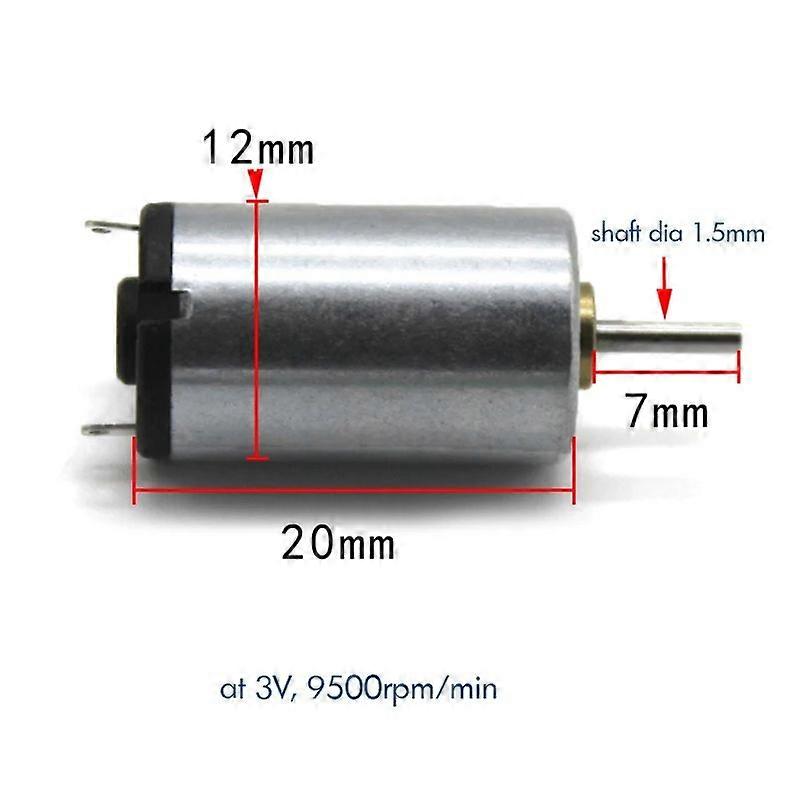 1220 High Speed Motor DC 3V 9500rpm Mute Micro Motor for DIY Small Fans Small Wind Turbines Productions Shaft Diameter 15mm