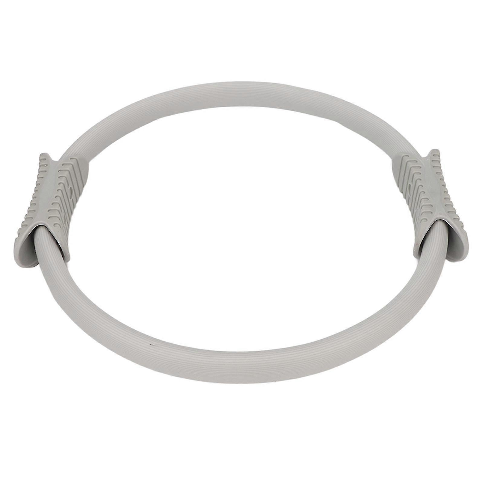 Grey Pilates Ring with Foam Padded Handle for Thigh Workout