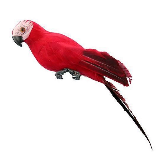 Simulation Parrot 3D Embedded Eyes Real Feather Creative Artificial Bird Figurine Garden Lawn Ornament for Shopwindow