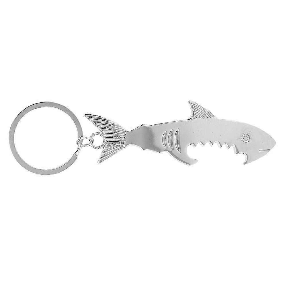 Personalized meta l shark shaped key chain bottle opener bag key chain pendant