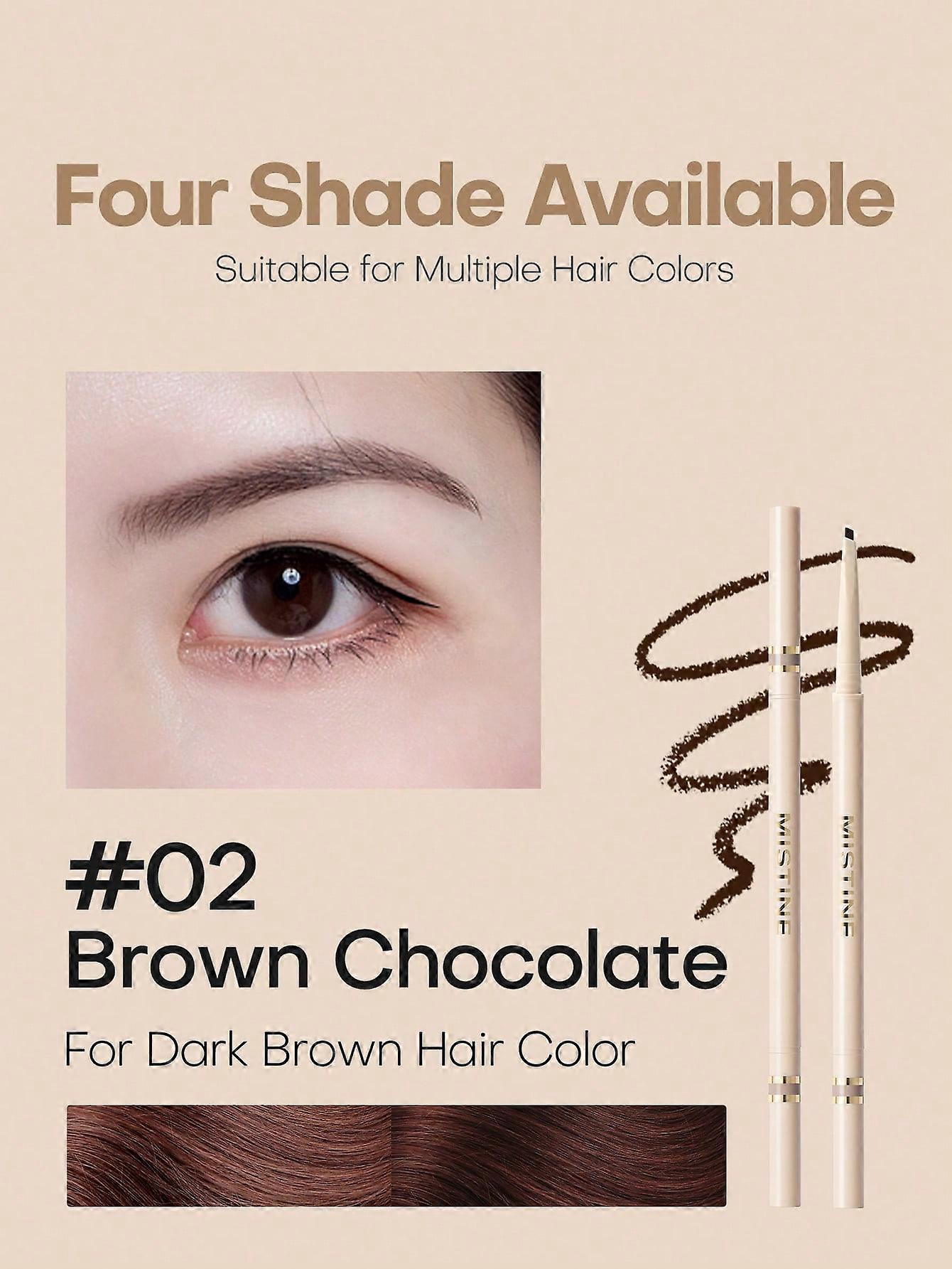 MISTINE Waterproof Eyebrow Pencil Ultra-Fine Felt Tip With Delicate Eyebrow Bursh, Persistent Shapes Silky Texture High Pigmentation 0.08 G (Pack Of 1