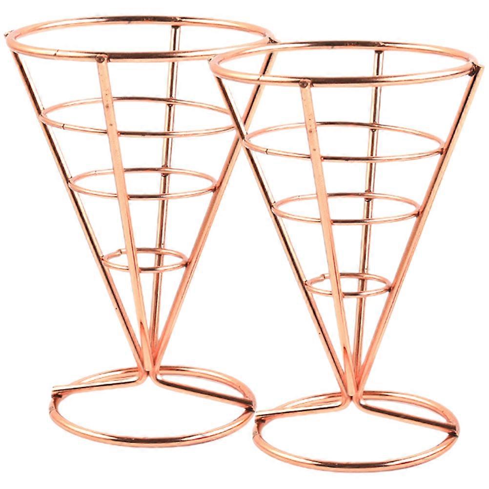 2pcs French Fries Stands Cone Basket Fry Holders Snack Fried Chicken Display Racks