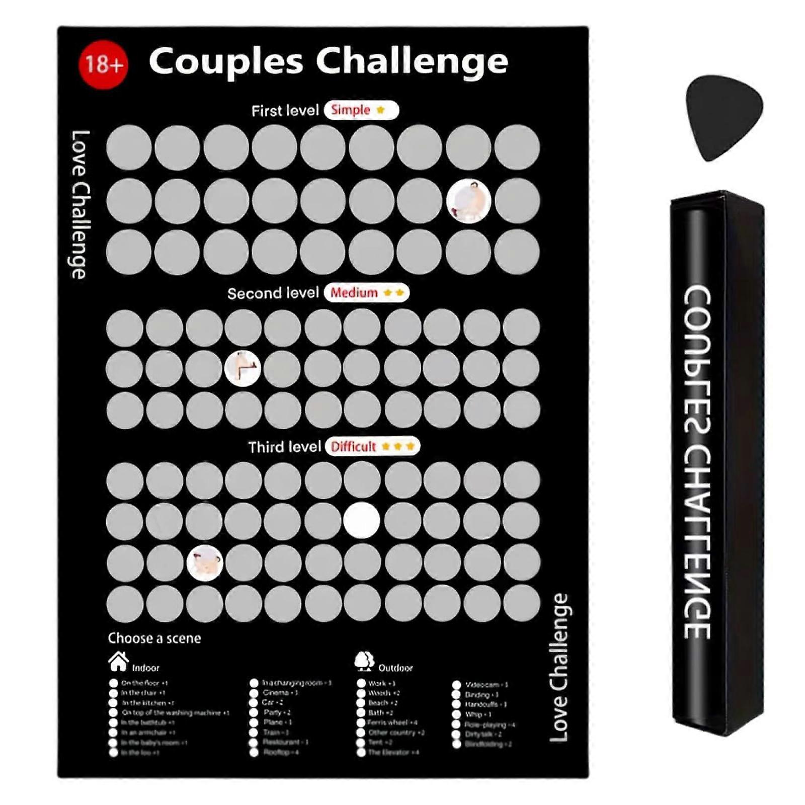 Bedroom Scratch off Date Night Ideas Couples Games Poster Romantic Gift