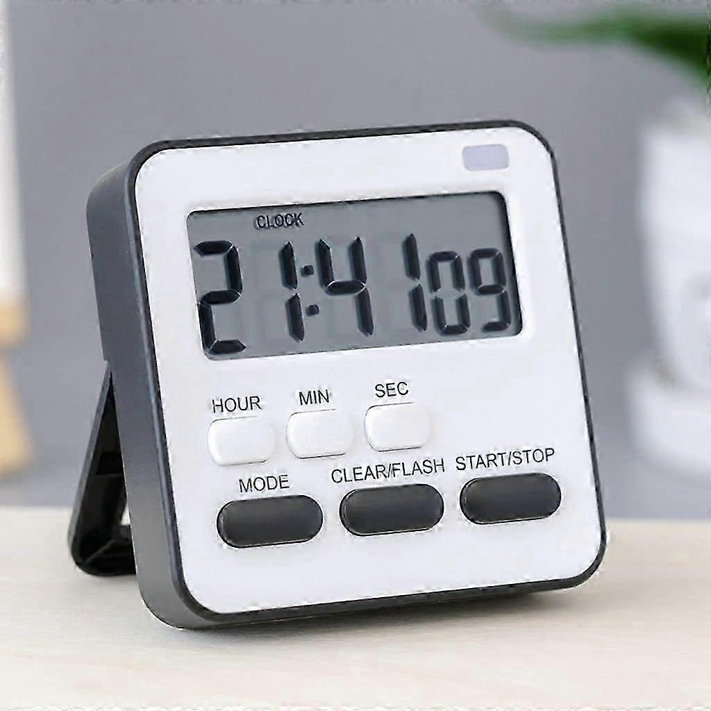 Black Kitchen Cooking Timer, Mini Alarm Clock, Magnetic Board Stopwatch