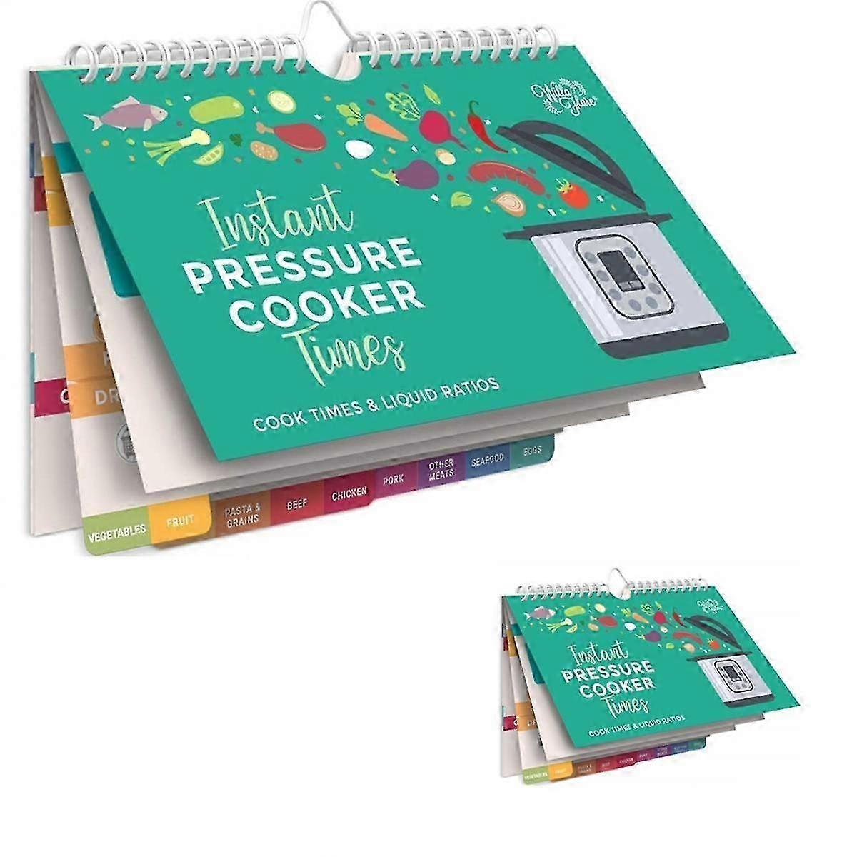 Electric Pressure Magnetic Cooker Times Cheat Sheet (Large Font) - Reference Chart Compatible with P