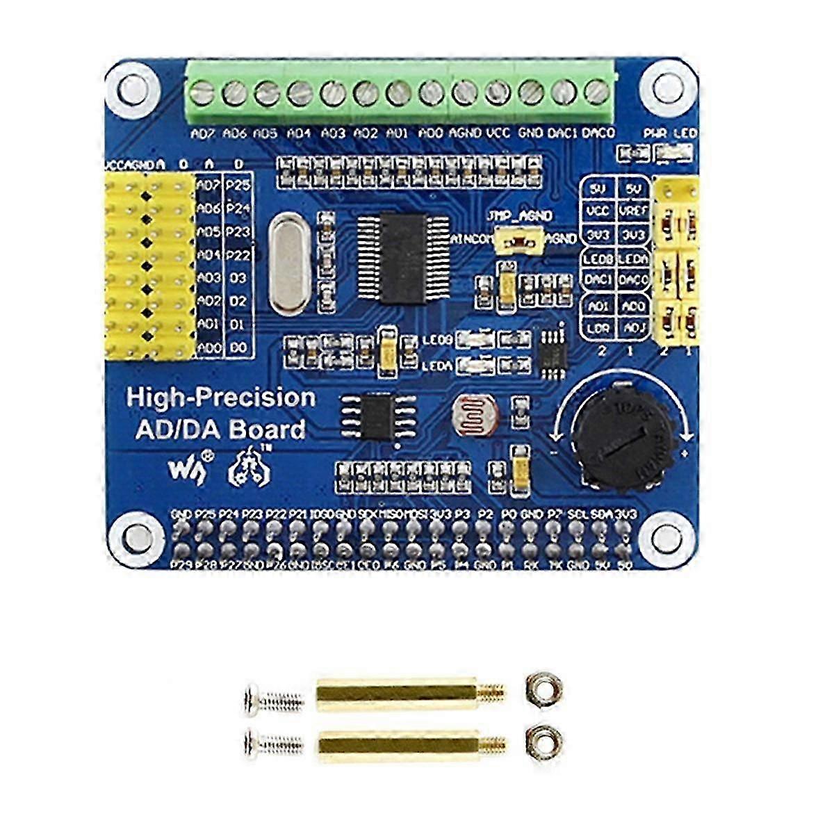 High Precision Ad/da Digital Analog Module Development Board pentru 3b +/4b Onboard Dac8532 Ads1256