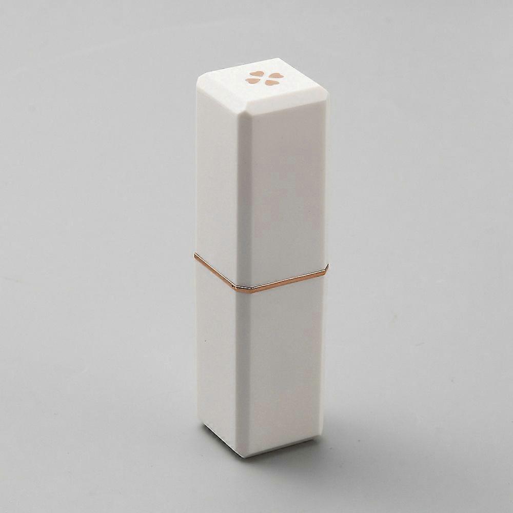 Lipstick Shape Plastic with Alloy Cross Stitch Storage Tool White 77x20.5x20.5mm