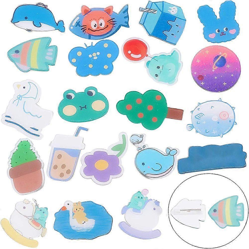 Acrylic Safety Brooches with Iron Pin Mixed Shapes Mixed Color 20pcs/box