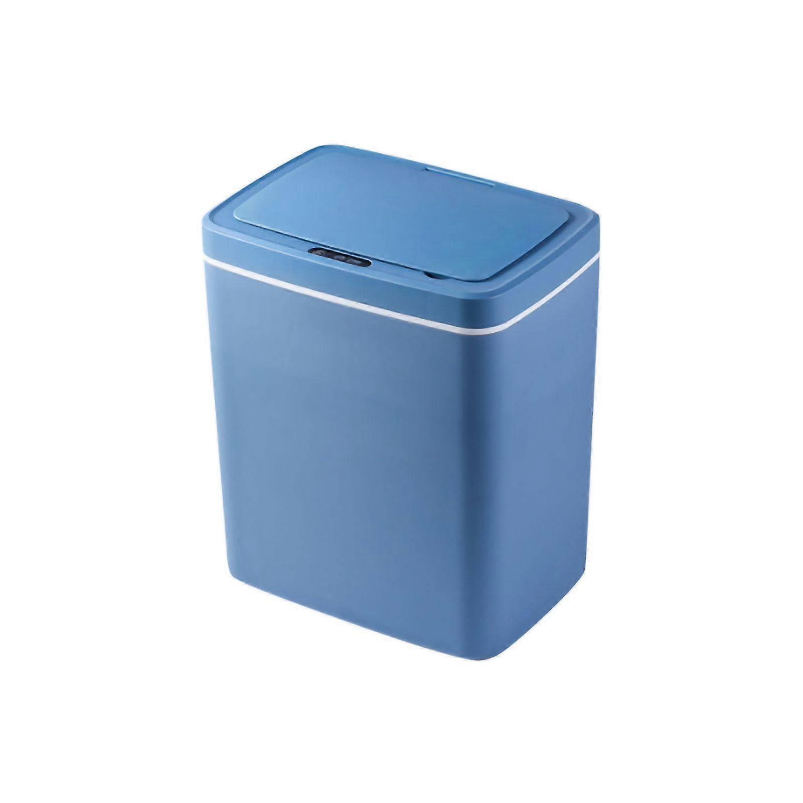 14L Smart Induction Trash Can 30cm Touchless Motion Sensor Automatic Garbage Can with LidBlue
