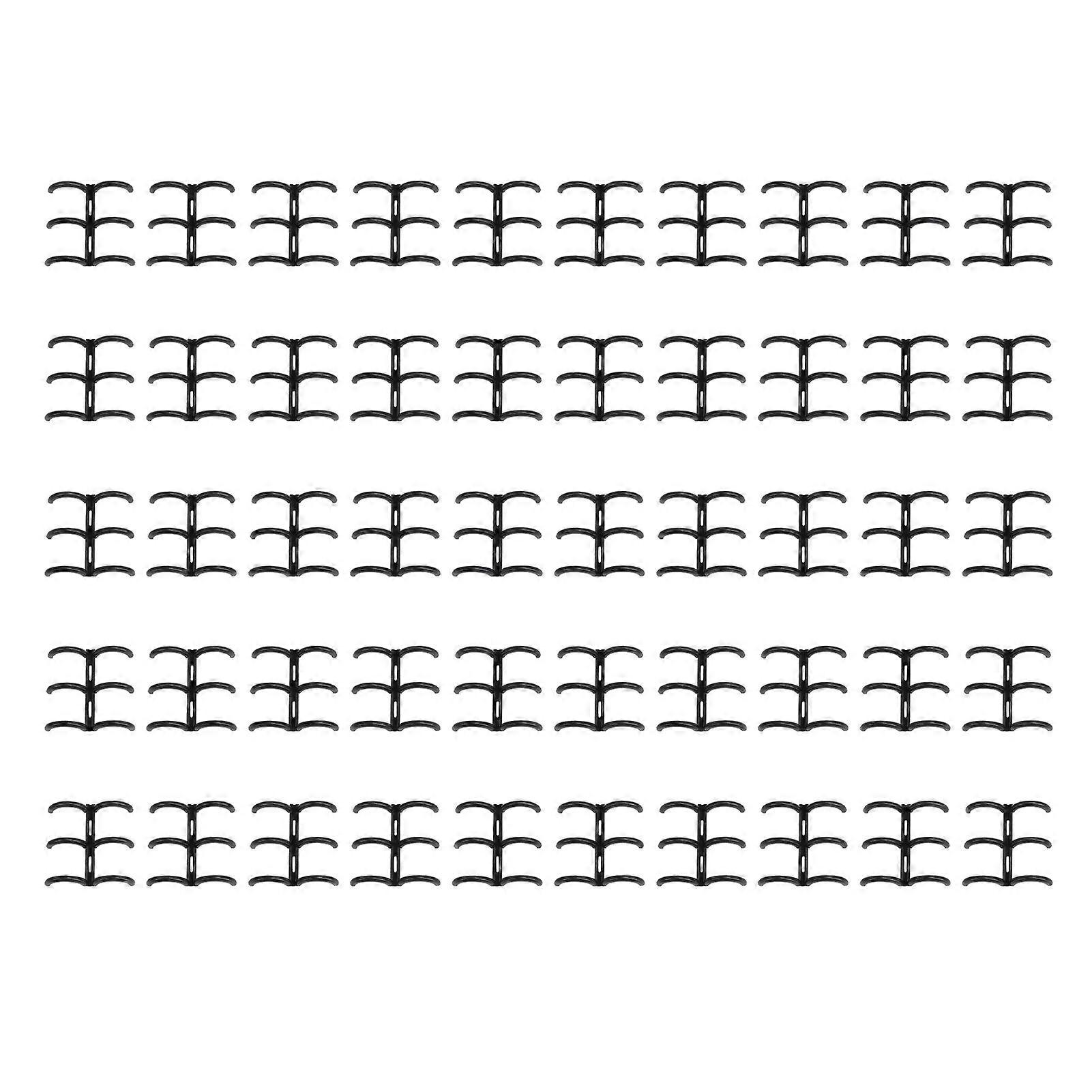 50PCS Comb Binding Spine 16mm 3 Rings A4 PP Book Binder Spine for Reports Presentations Black