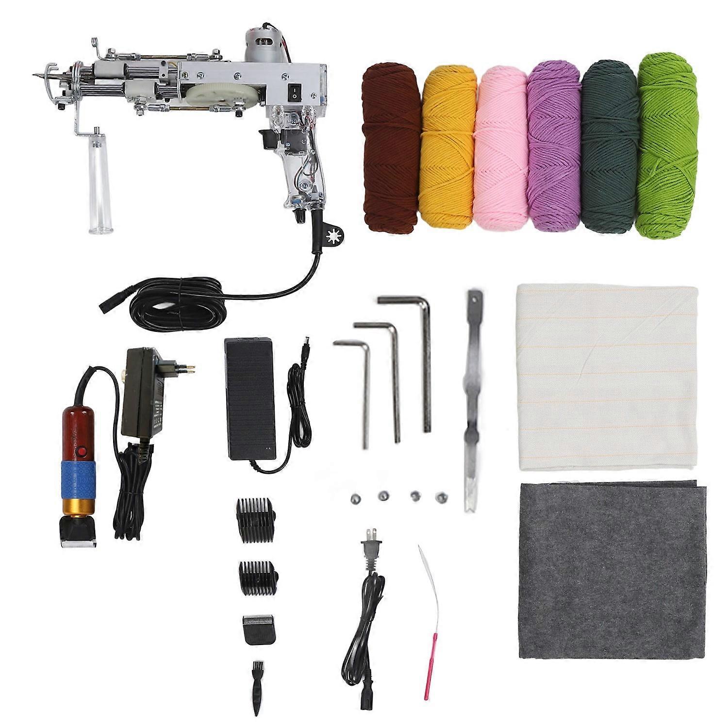 Tufting Starter Kit Safe High Speed 2 in 1 Cut Loop Pile Handheld Rug Tufting Tool Set for Beginners