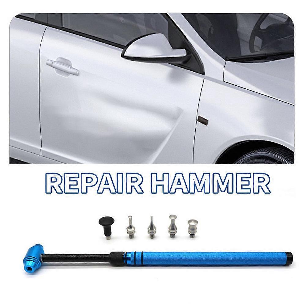 Efficient Car Dent Repair Tool Kit - 6 PCS Paintless Tools with Telescopic Hammer - Blue