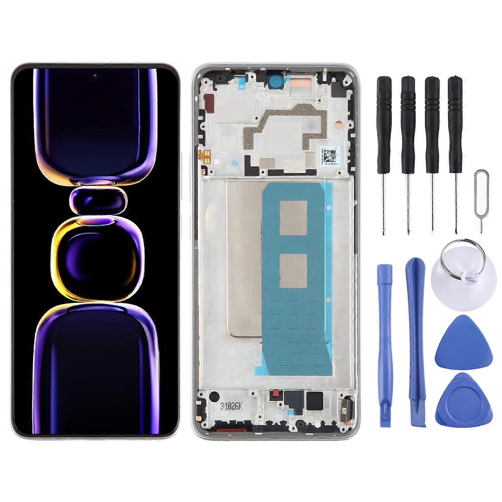 For Xiaomi Poco F5 Pro COMPATIBLE AMOLED Material LCD Screen Digitizer Full Assembly with Frame