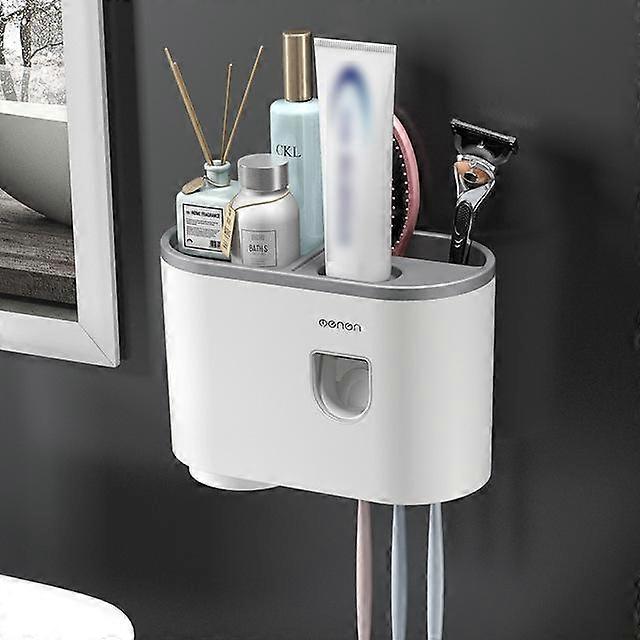 Bathroom Accessories Sets Toothbrush Holder Automatic Toothpaste Dispenser Wall Mount Toothpaste Squeezer Storage Rack Organizer