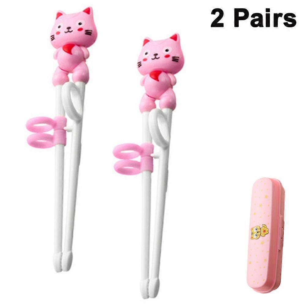 Bacchette per bambini, aiuto per le bacchette per l'apprendimento, bacchette per bambini riutilizzabili in acciaio inossidabile per l'apprendimento e l'allenamento, 2 paia di bacchette