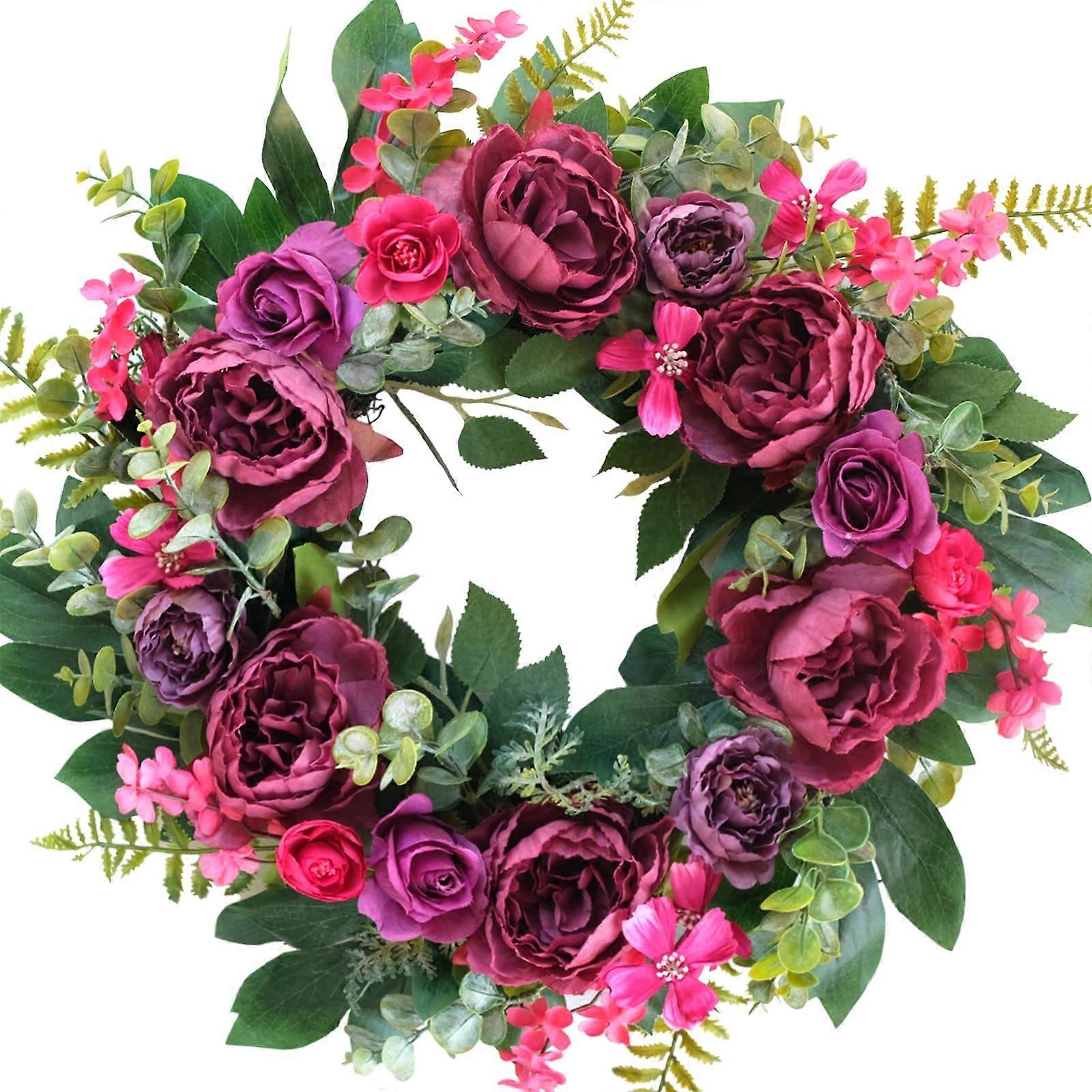 Peony Wreath Spring Home Decor 18-Inch
