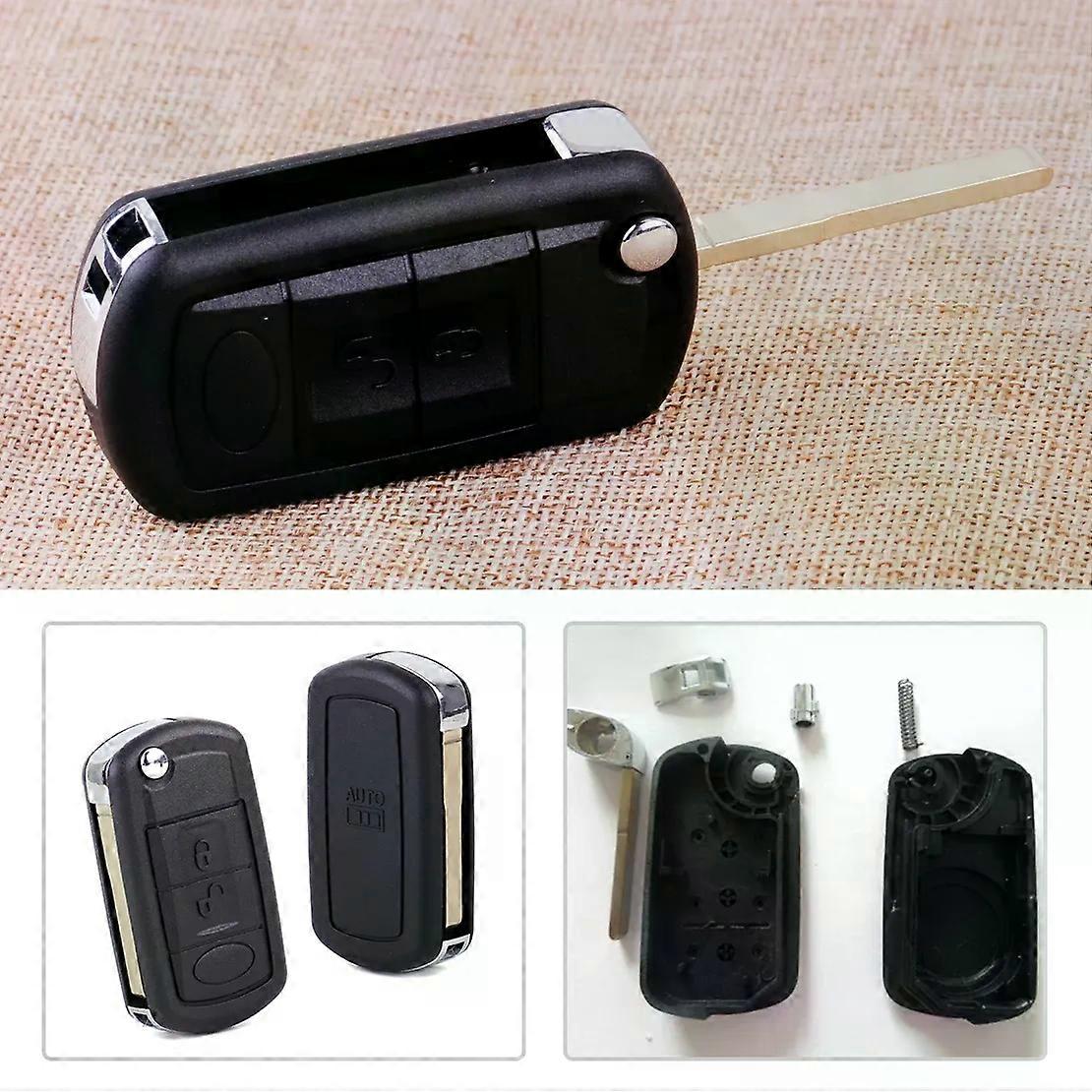 Black 3 Buttons Car Remote Flip Key Shell Case Fob Fit for Land Rover Range Rover Sport LR3 2006 2007 2008 2009
