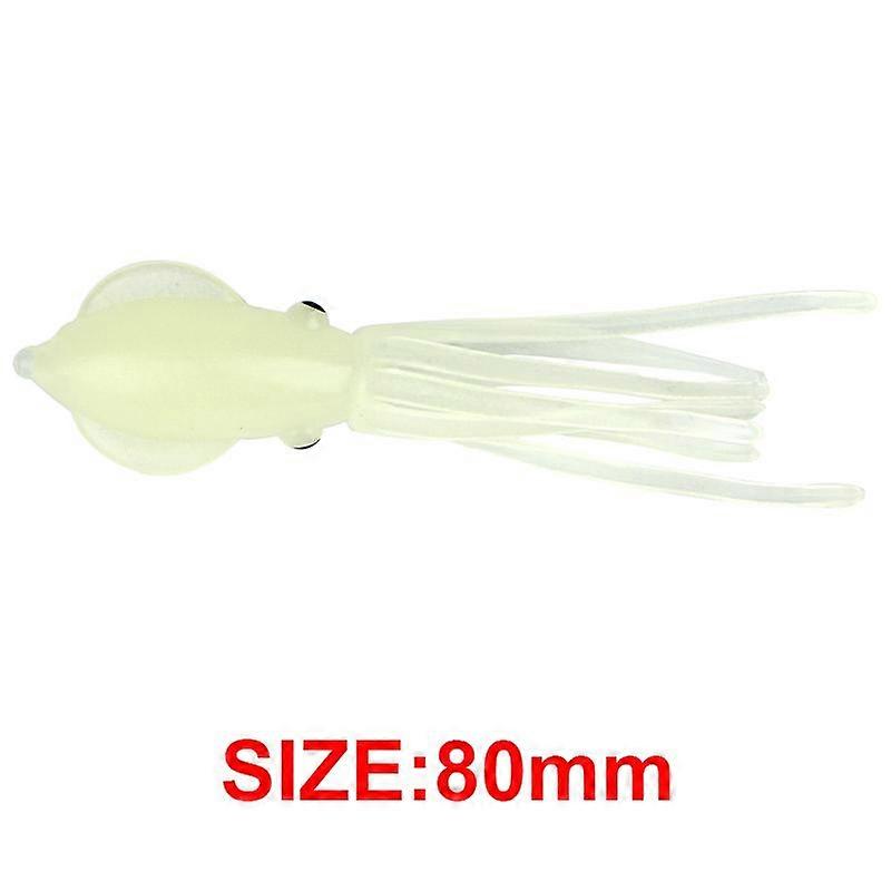 FTK 5Pcs 8cm/3.14inch Luminous Squid Lures Saltwater Artificial Soft Bait