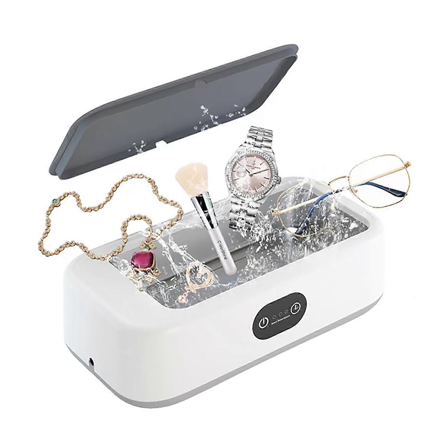 Ultrasonic Retainer Cleaner 40W 640ml Capacity for Jewelry and Glasses with Dual Frequency 49kHz and 2kHz