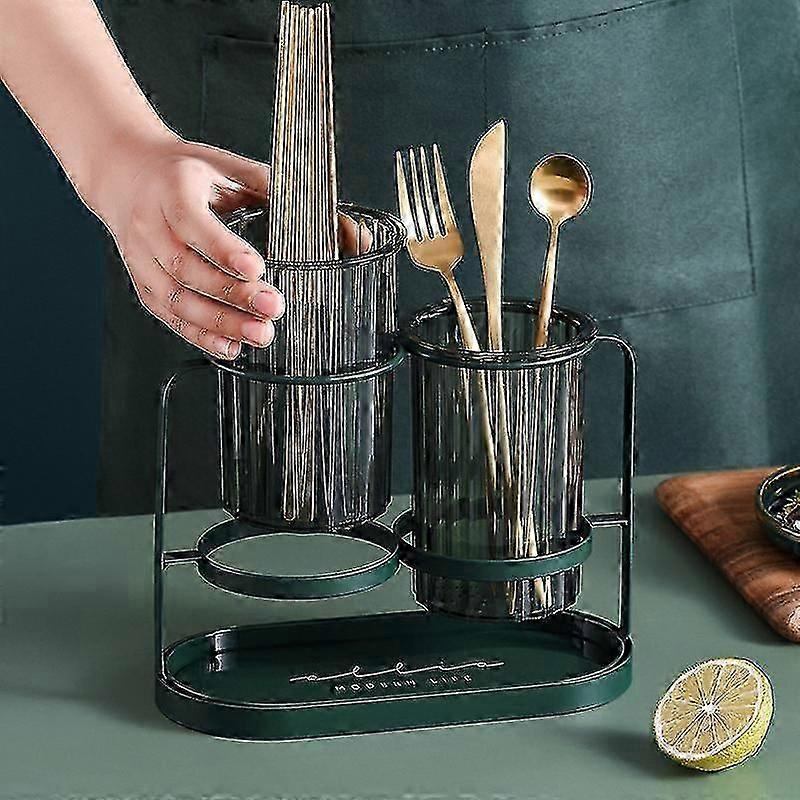 Utensil Holder Tableware Draining Rack Cutlery Storage Caddy Kitchen Flatware Organizer