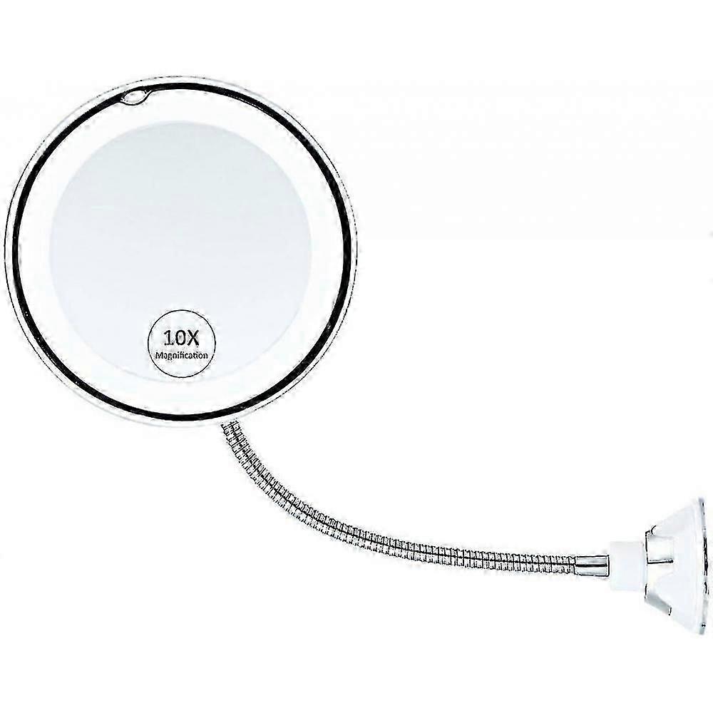 10x Illuminated Makeup Mirror, Bathroom Vanity Mirror With Strong Suction Cup And 360 Adjustable Bge