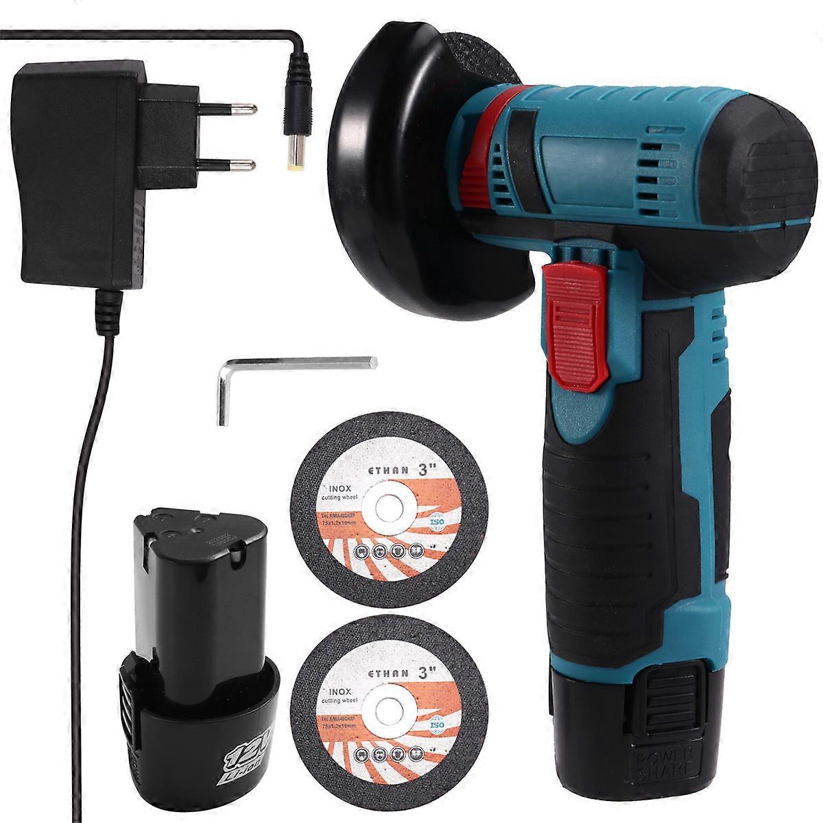 Mini meuleuse d’angle Mini polisseuse de coupe rechargeable domestique Meuleuse à main électrique Polisseuse prise UE