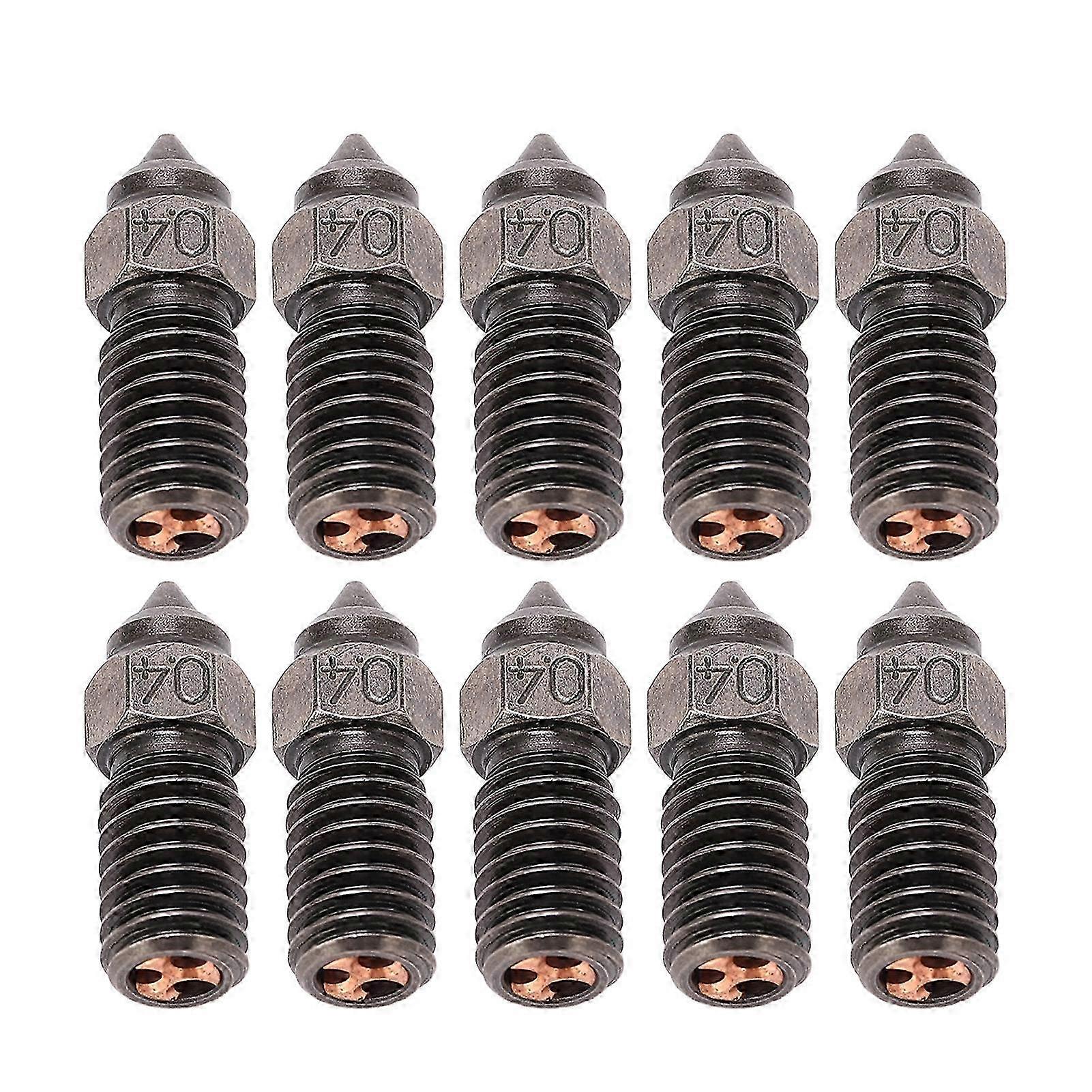 10PCS 0.4mm Extruder Nozzles High Flow Hot End Hardened Steel Nozzle Replacement for Neptune 3D Printer f26
