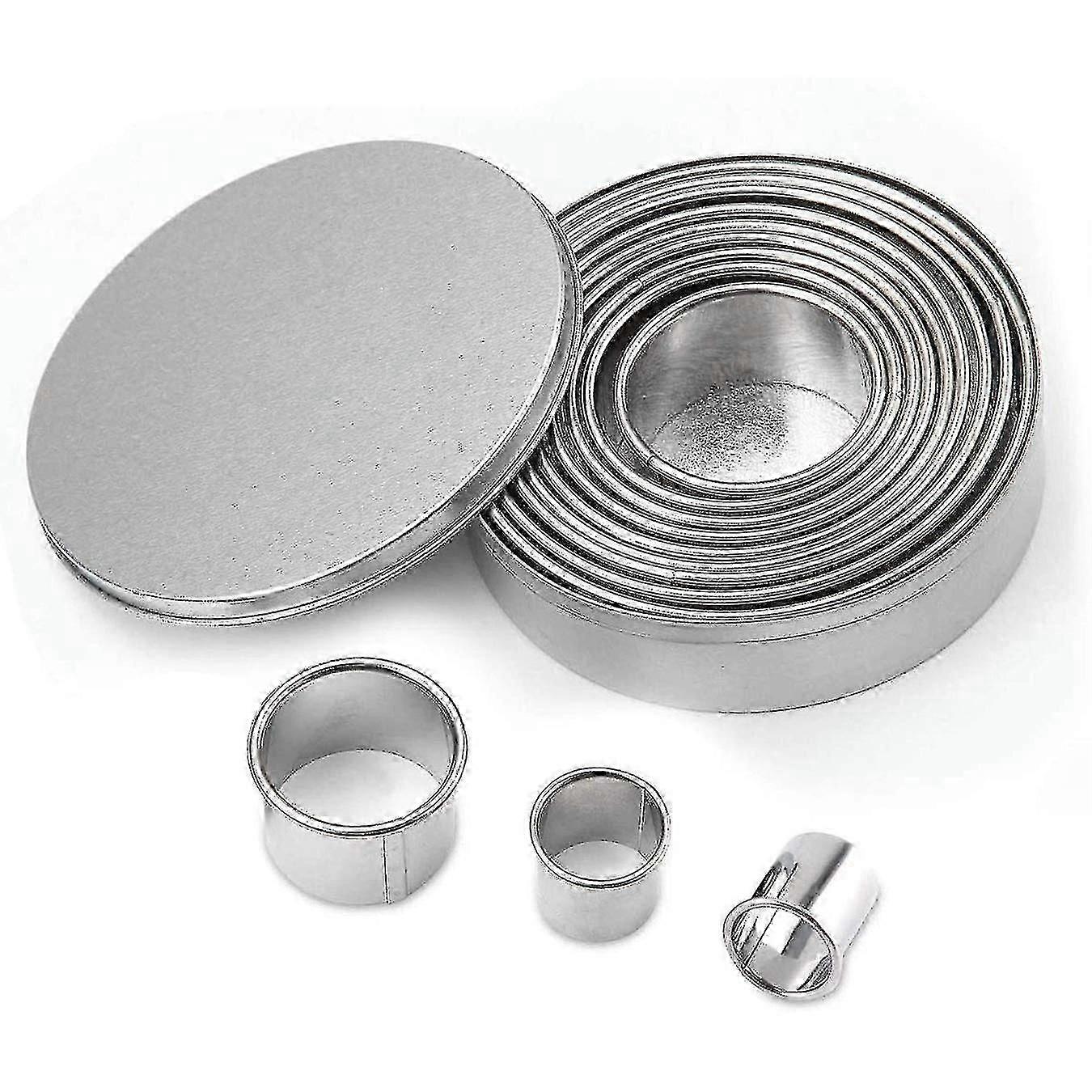 14 Pcs Round Cookie Mouldstainless Steel Circle Biscuits Cutters