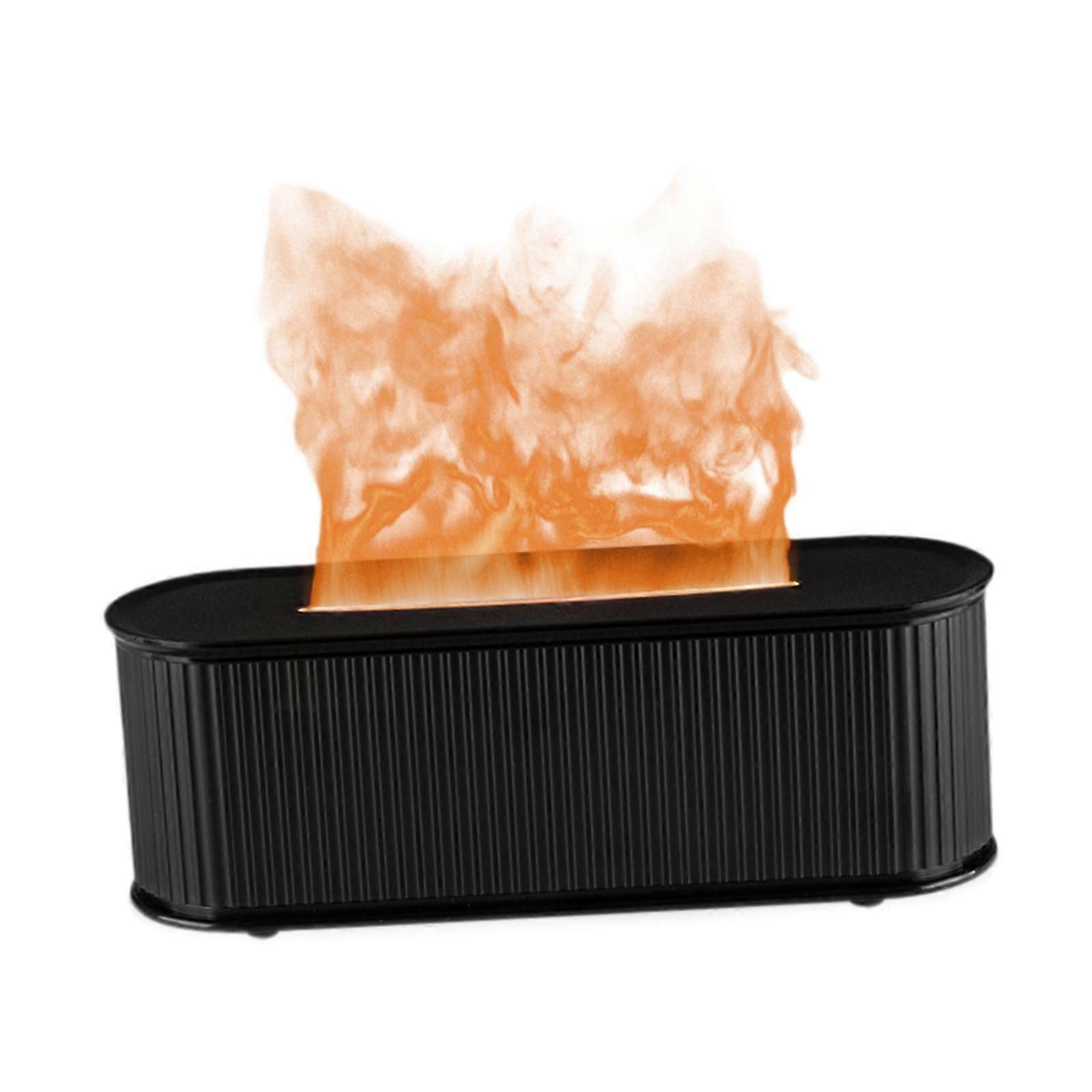 USB Colorful Flame Essential Oils Diffuser for Yoga, Working Timing Function Black