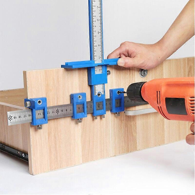 Cabinet Hardware Jig, Cabinet Hardware Jig, Adjustable Drill Guide for Quick and Accurate Installation of Door and Drawer Knobs, etc.,Blue