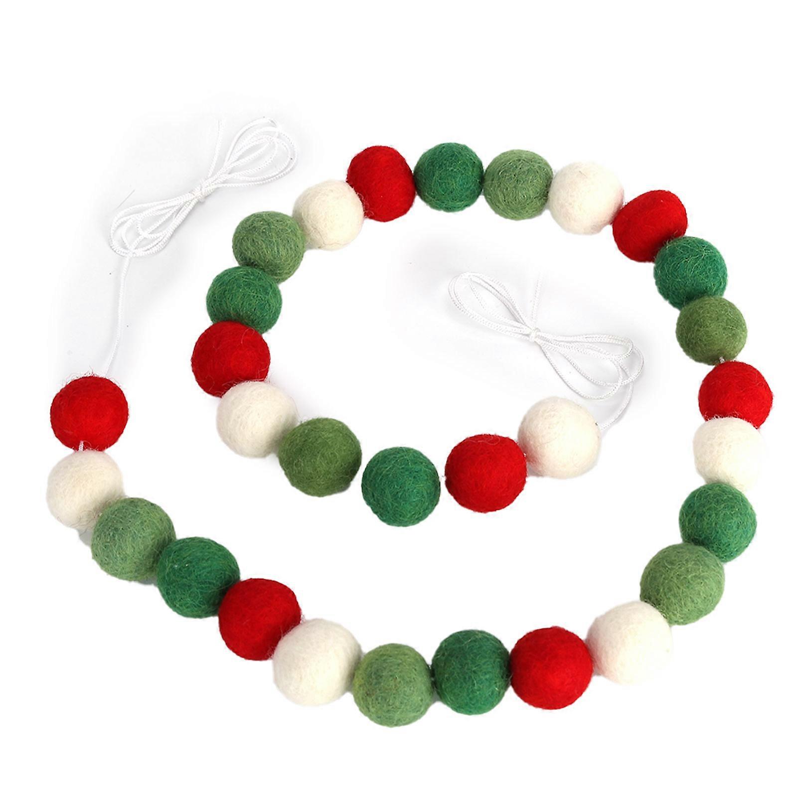 Plush Ball Garland 10ft Fluffy Ball Hanging String Decoration for Birthday and Christmas Parties, Multicolor