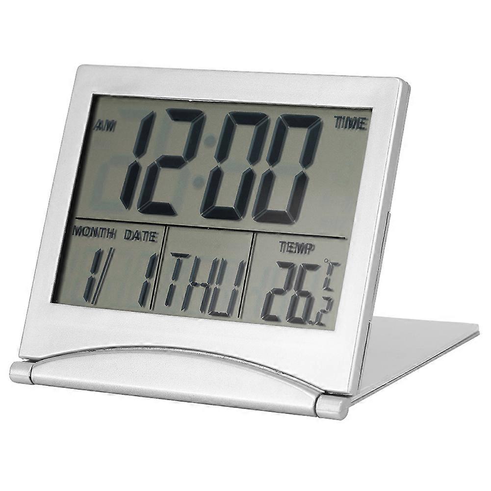 Folding Travel Digital Alarm Clock With Temperature Display And Calendar, Snooze Function
