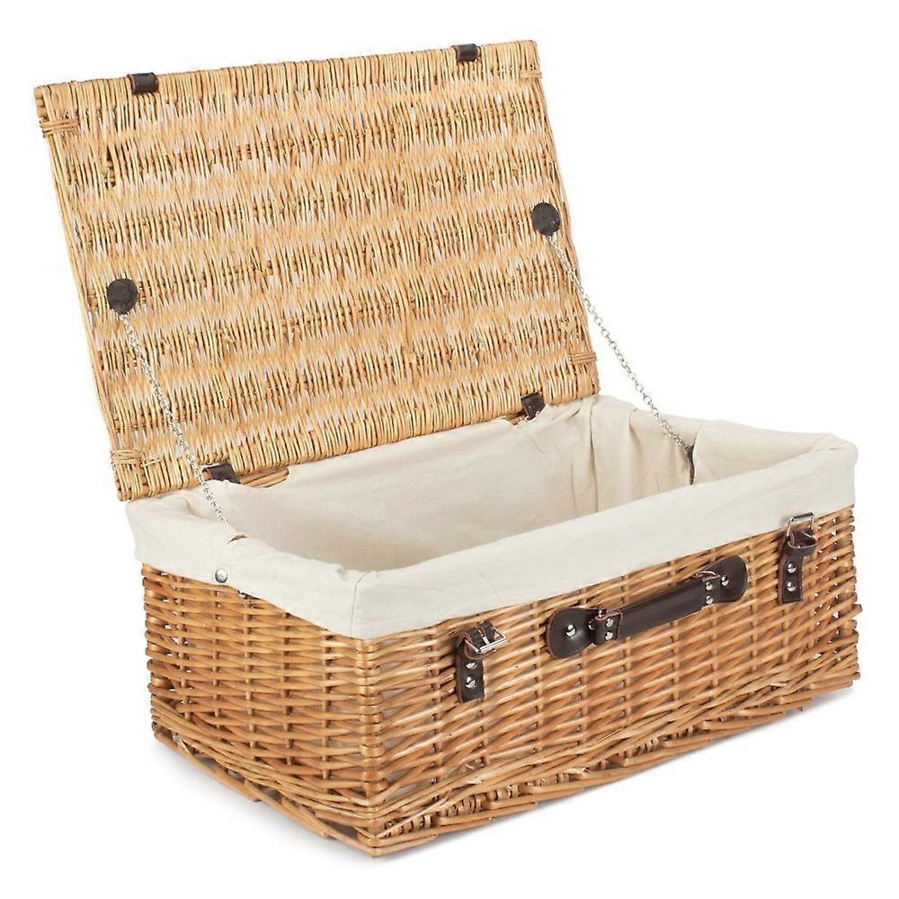 55Cm Buff Willow Wicker Picnic Basket