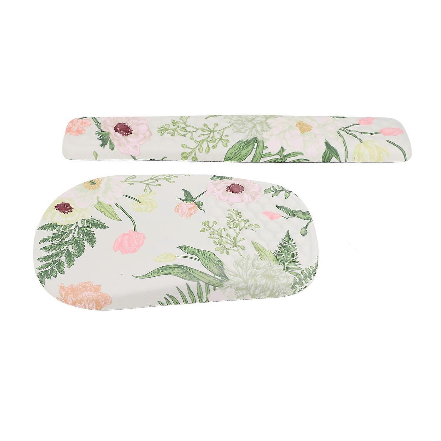 Ergonomic Mouse Pad with Wrist Support Memory Foam Anti Slip Keyboard Wrist Rest with Coaster for Ea