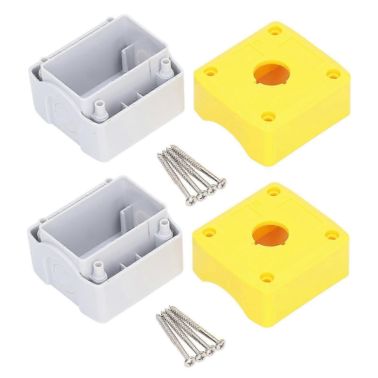 2 Sets Waterproof Push Button Box with Mounting Screws Plastic Button Switch Control Box