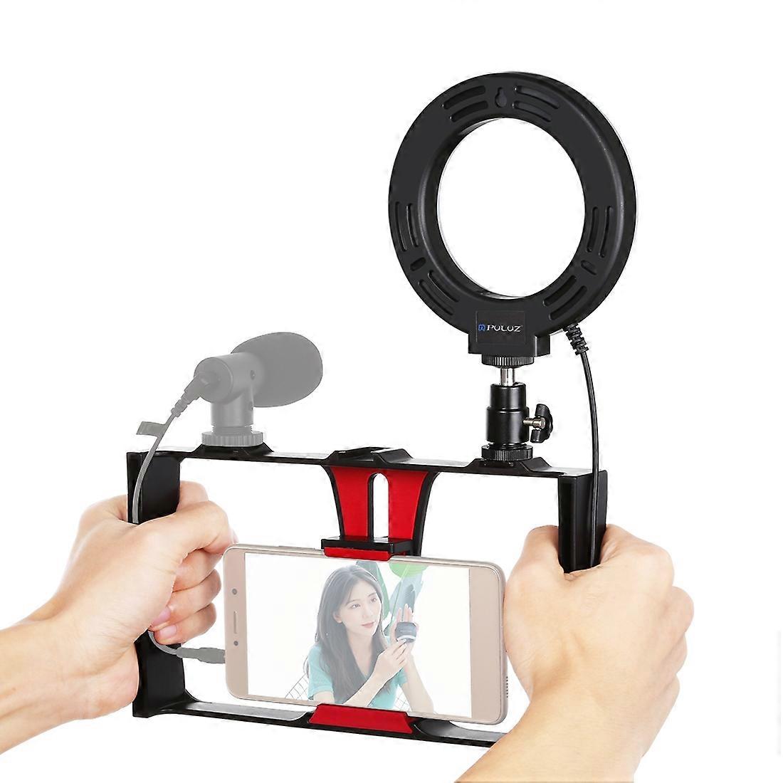 2 v 1 Vlogging Ring LED Selfie Light Smartphone Video Rig
