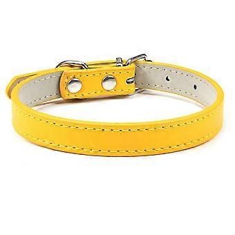 Coleira de Cachorro de Couro Elegante, Acessório de Animal de Estimação Reforçado Resistente com Fivela de Liga para Cães Pequenos e Médios Grandes (Couro Genuíno)