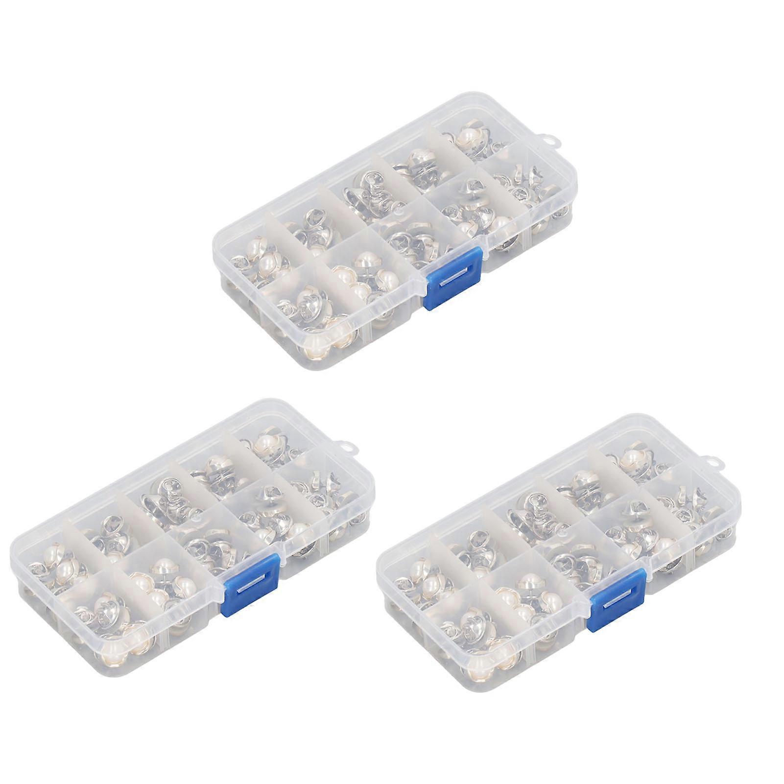 150pcs Brooch DIY Handcraft Invisibility Anti Exposure Detachable Button Pins Snap Buttons with Storage Box Leather