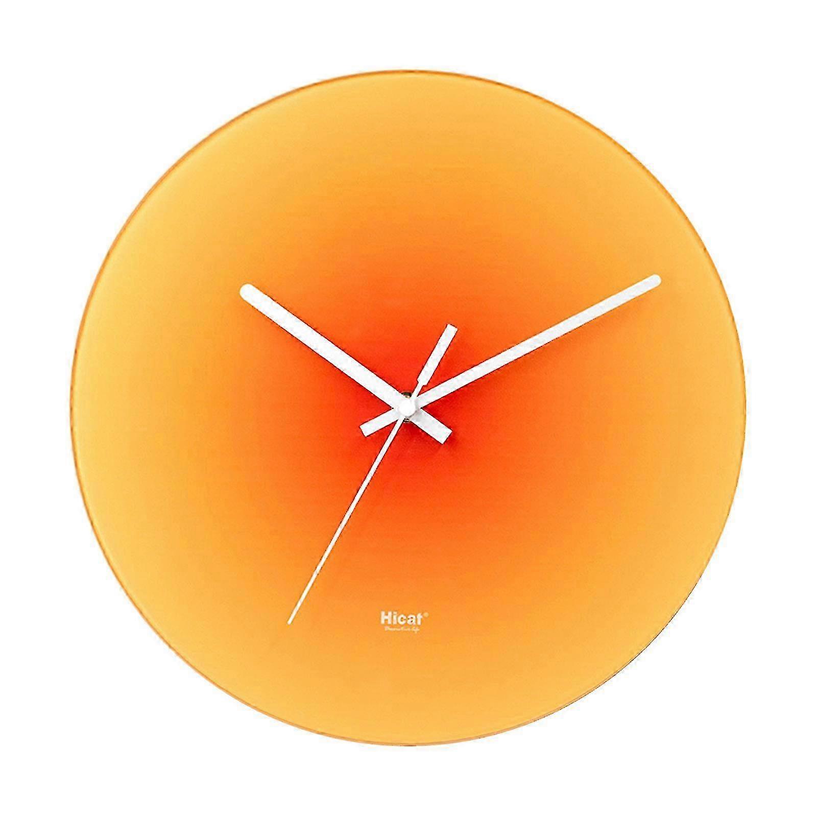 北欧のサンセット電池式サイレントウォールクロックラウンド、家庭用先のとがった針、オフィスデコレーション用