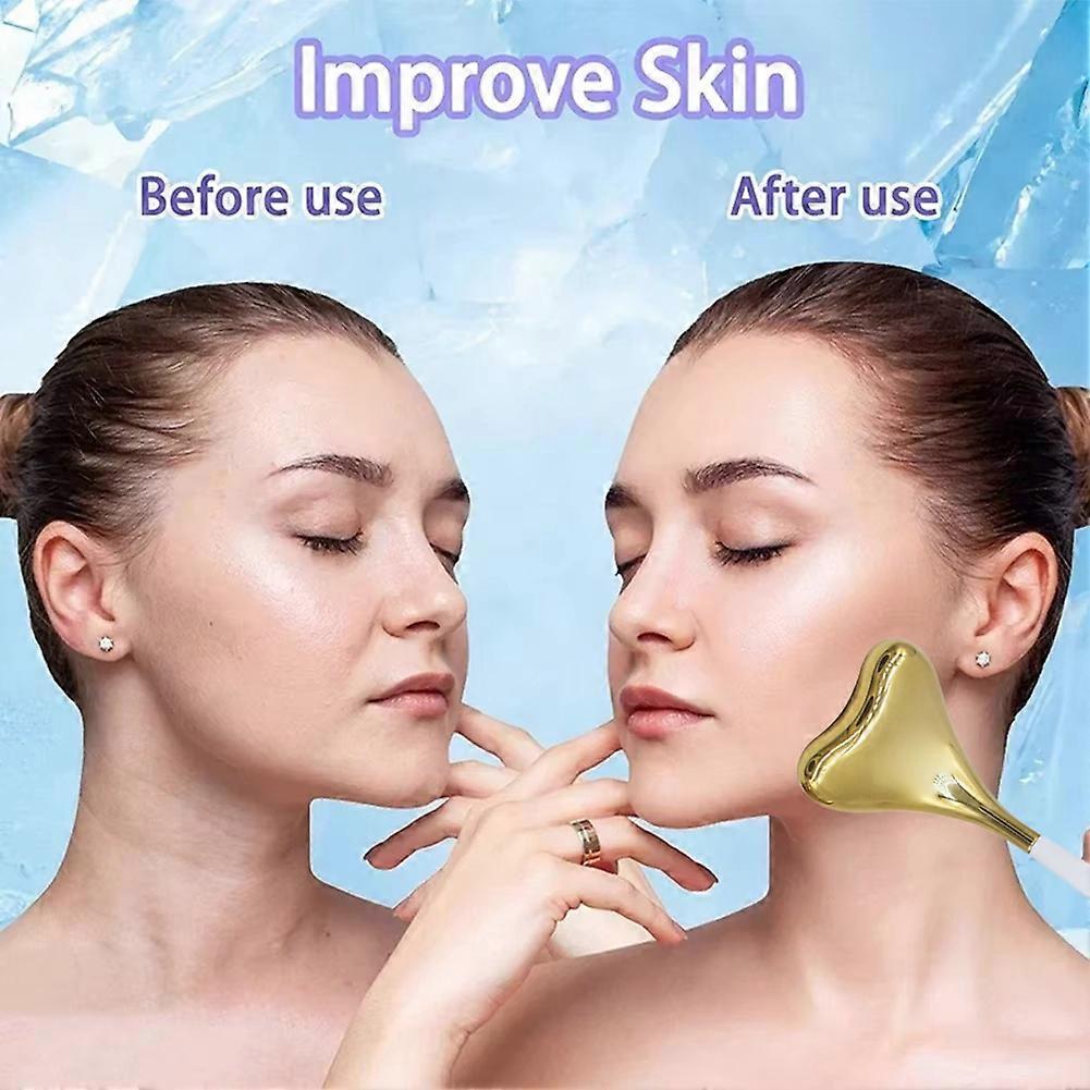 Ice Globes for Face 2PCS Luxury Rose Gold Cryo Sticks Face Roller Cold & Heat Relief Beauty Facial M