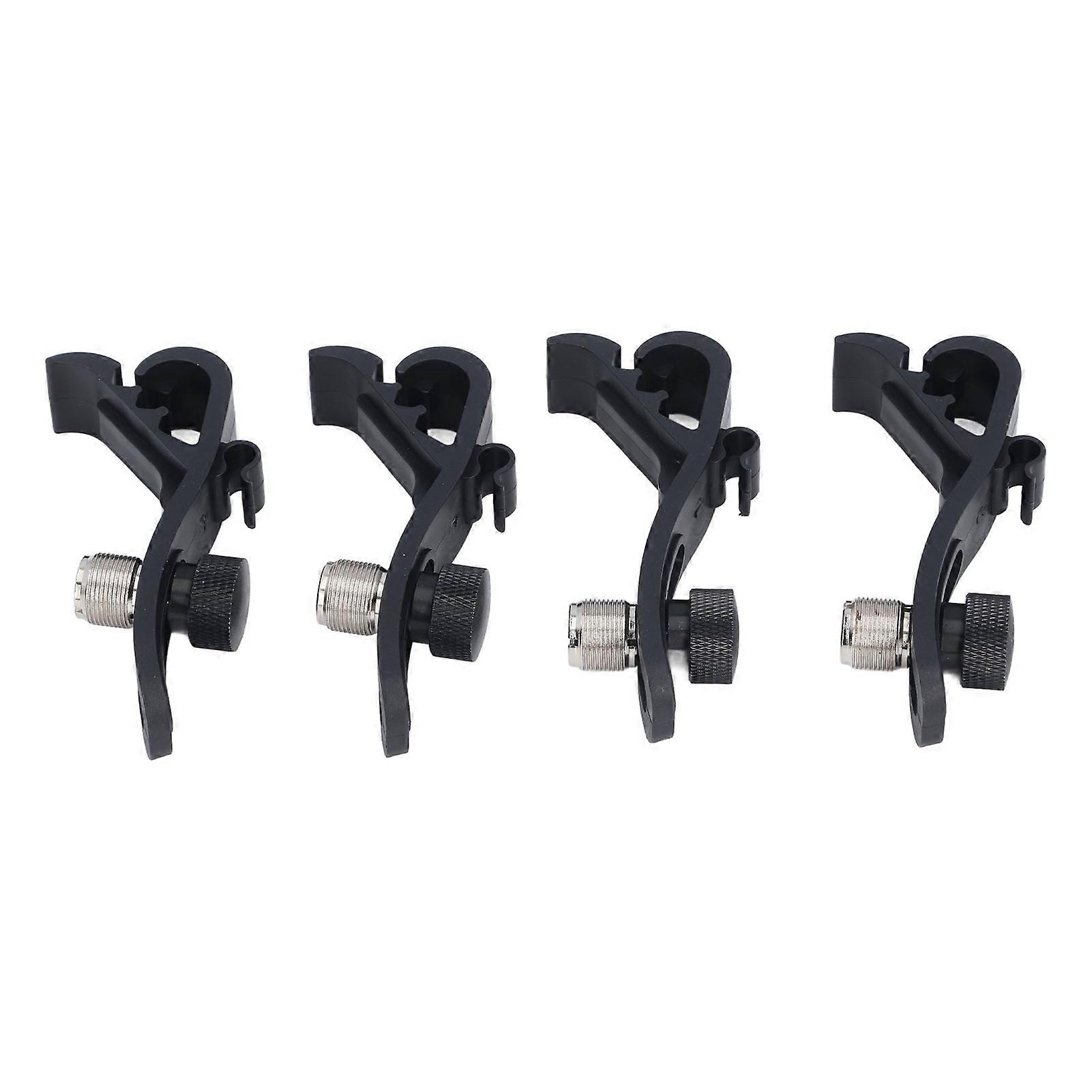 Height Adjustable Shockproof 4Pcs Drum Microphone Clip Mic Holder