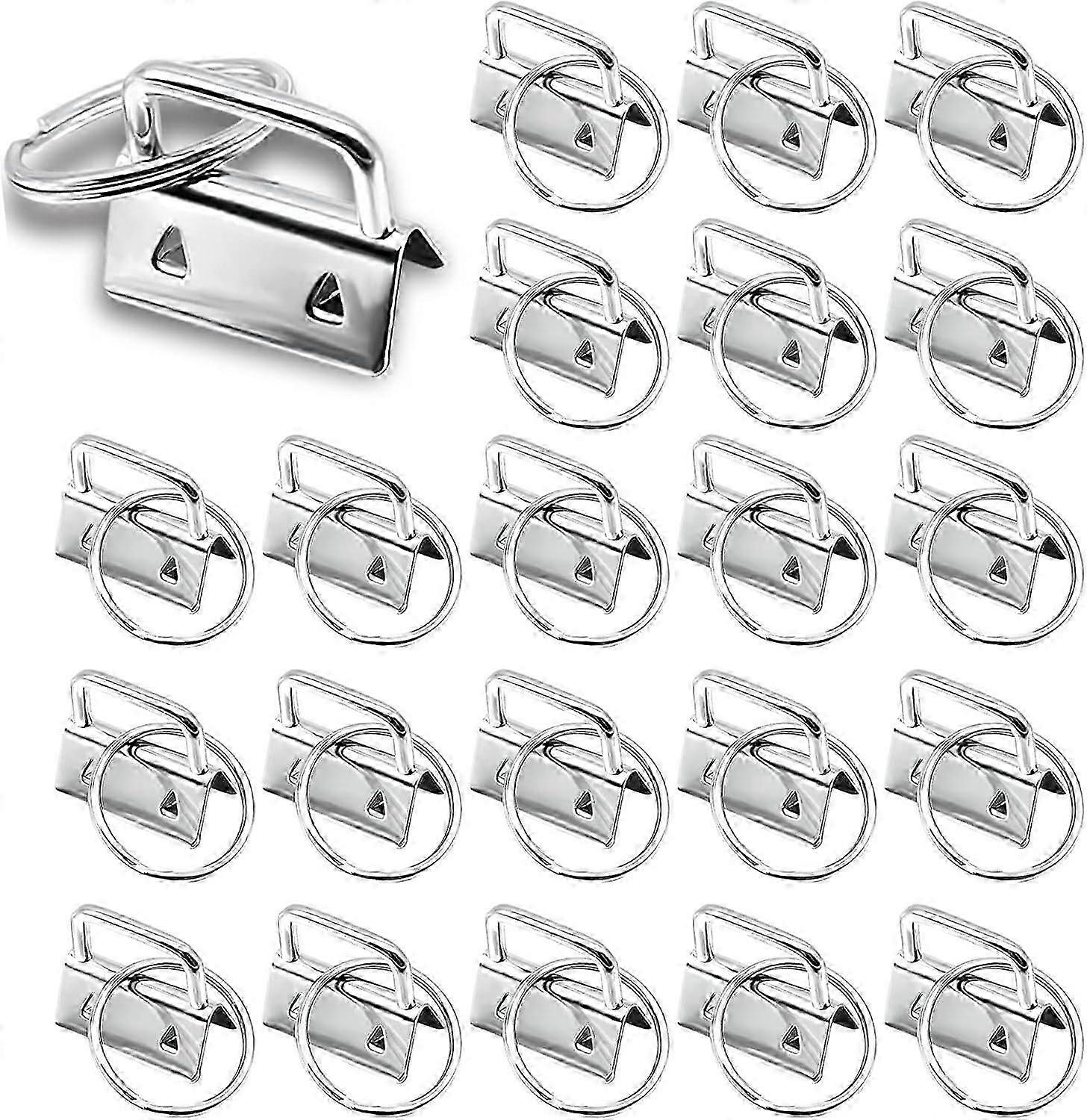 40pcs Key Fob Hardware,Lanyard Blanks Clamp Clasp Pendants,Bracelet Hardware with Keychain