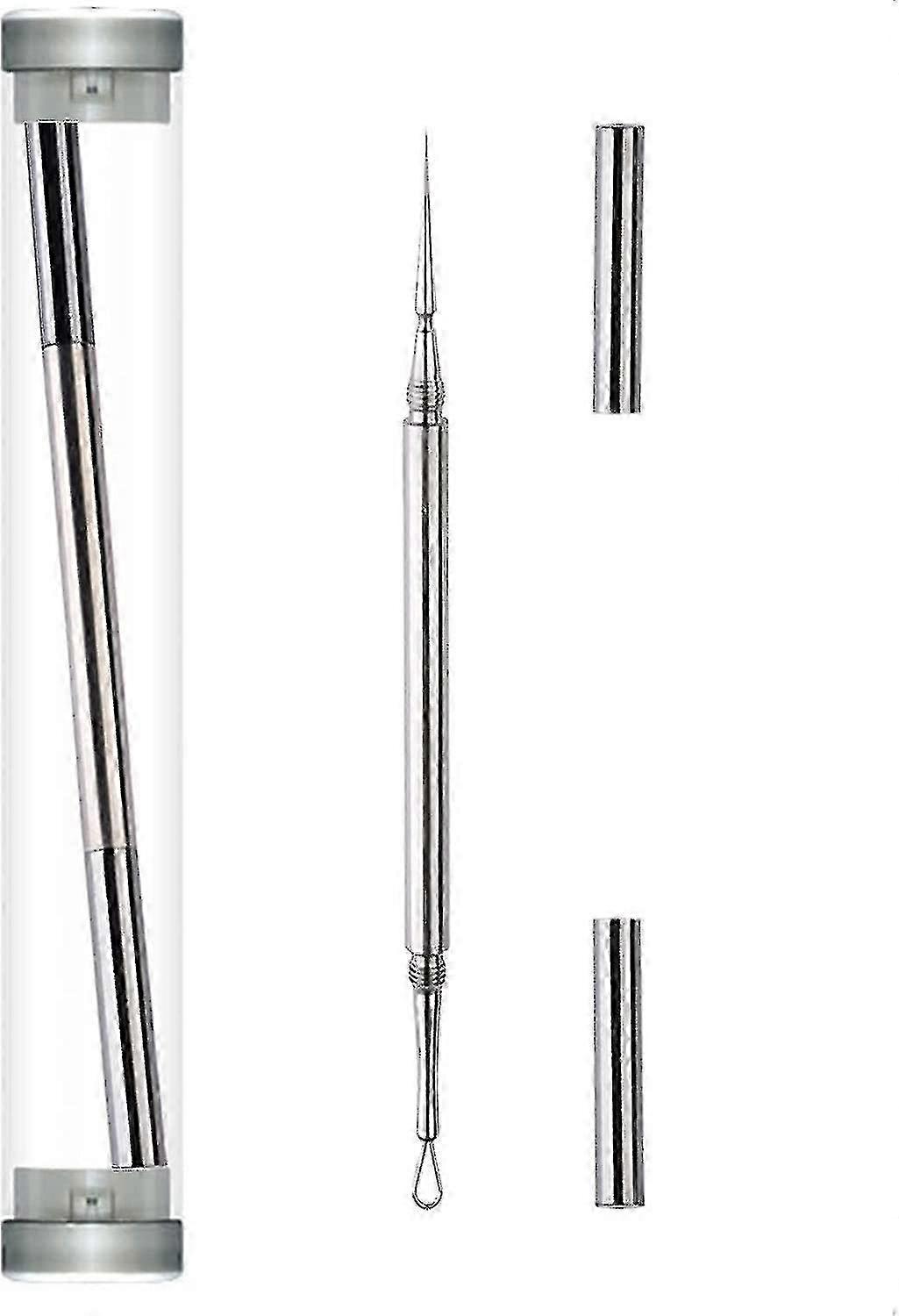 Professional Facial Milia Removal And Whitehead Extractor & Lancet - Double Ended Circle Loop & Sharp Needle Pimple Tool - 2-in-1 Blackhead & Blemish