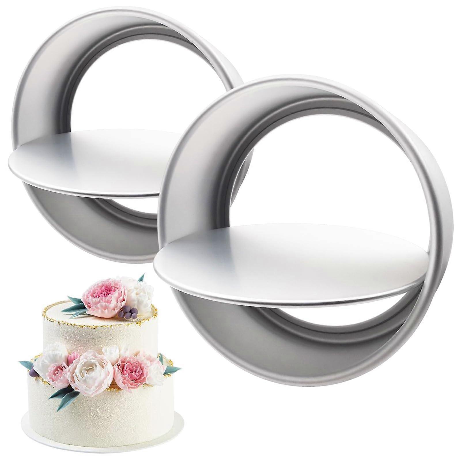 3 Pieces Cake Pan with Removable Bottom Aluminum Baking for Cakes 8', 9.4', 10.2' x 4'