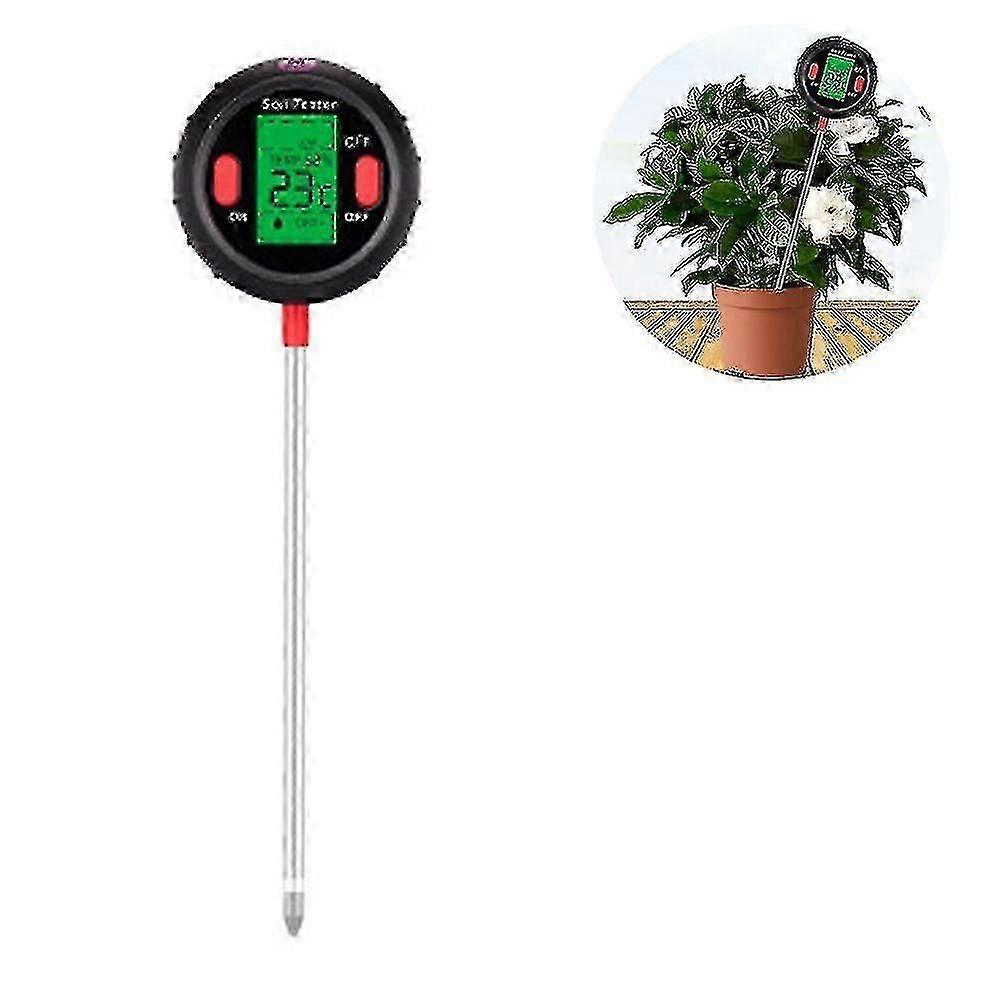 5 In 1 Soil Ph Meter Soil Moisture Monitor Lcd Display Ph Tester